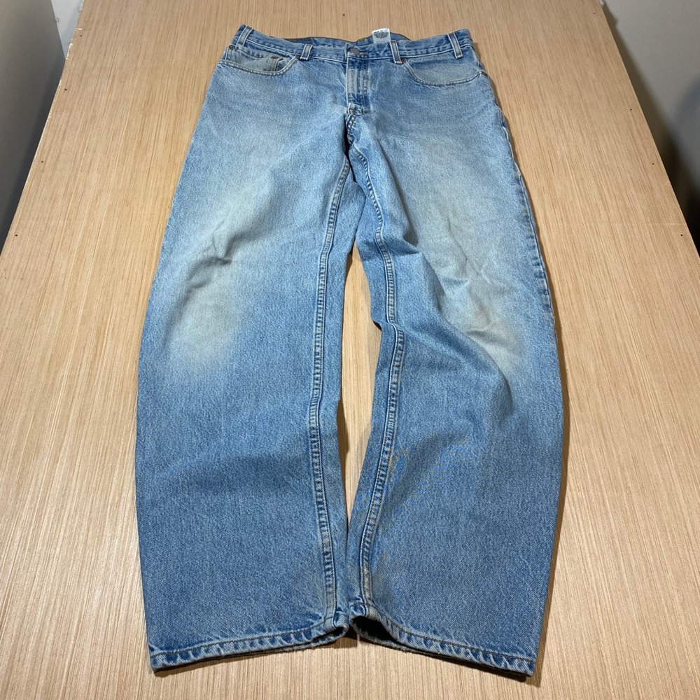 Levis 550 Relaxed Fit Tapered Leg Light Wash Denim Jeans Mens 36x32